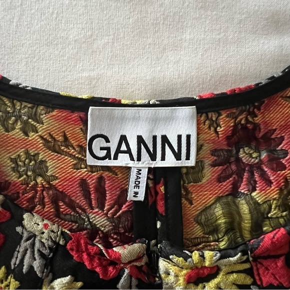 Ganni 3D Jacquard Dress in Meadow Black EU 36/US 4 - Picture 13 of 16